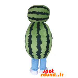 Mascot riesigen Wassermelone. grüne Frucht-Maskottchen - MASFR028553 - Obst-Maskottchen
