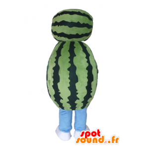 La mascota de la sandía gigante. mascota de la fruta verde - MASFR028553 - Mascota de la fruta