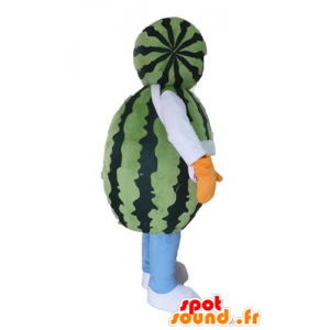 Mascotte de pastèque géante. Mascotte de fruit vert - MASFR028553 - Mascotte de fruits