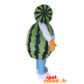 Mascot giant watermelon. green fruit mascot - MASFR028553 - Fruit mascot