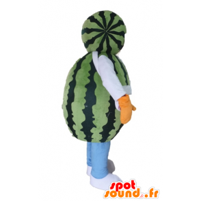 Mascotte anguria gigante. frutta mascotte verde - MASFR028553 - Mascotte di frutta