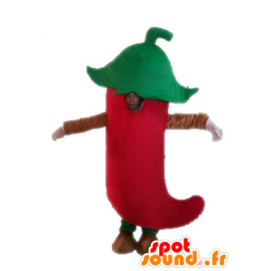 Mascot Riesen-Chili-Pfeffer. Mexican Gewürz Maskottchen - MASFR028555 - Maskottchen von Gemüse