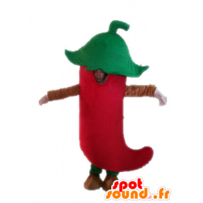 Mascotte de piment rouge géant. Mascotte d'épice mexicaine - MASFR028555 - Mascotte de légumes