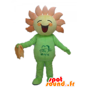 Gele bloem Mascot en oranje reus. Mascot zon - MASFR028556 - Niet-ingedeelde Mascottes