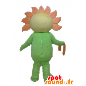 Mascotte de fleur jaune et orange géante. Mascotte de soleil - MASFR028556 - Mascottes non-classées