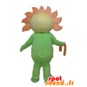 Gele bloem Mascot en oranje reus. Mascot zon - MASFR028556 - Niet-ingedeelde Mascottes