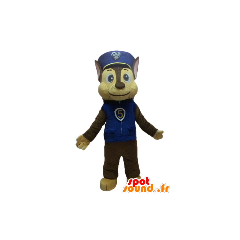Brown Dog Mascot uniforme da polícia - MASFR028557 - Mascotes cão