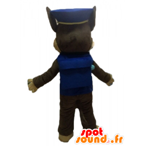 Mascotte cane marrone in uniforme della polizia - MASFR028557 - Mascotte cane