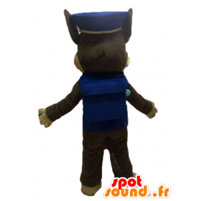 Mascotte cane marrone in uniforme della polizia - MASFR028557 - Mascotte cane