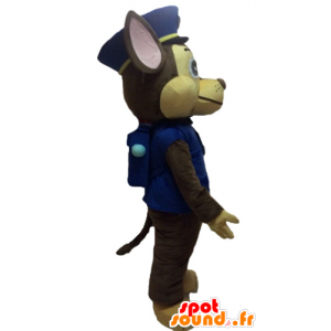 警察の制服を着た茶色の犬のマスコット-MASFR028557-犬のマスコット