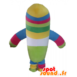 Flerfarvet plys maskot. Farverig pille maskot - Spotsound