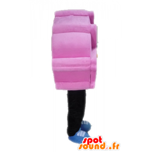 Pinkki ja musta mainonta maskotti. maskotti Waffle - MASFR028562 - Mascottes Fast-Food