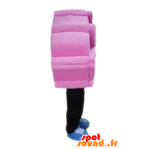 Pink and black advertising mascot. Mascot Waffle - MASFR028562 - Fast food mascots