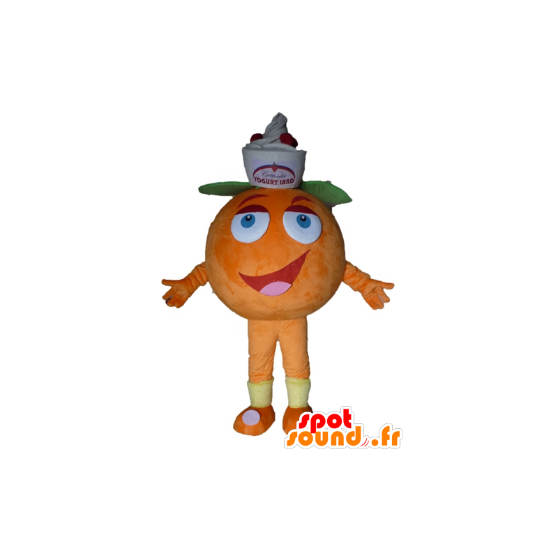 Giant orange mascot. Mascot fruity dessert - MASFR028563 - Fruit mascot