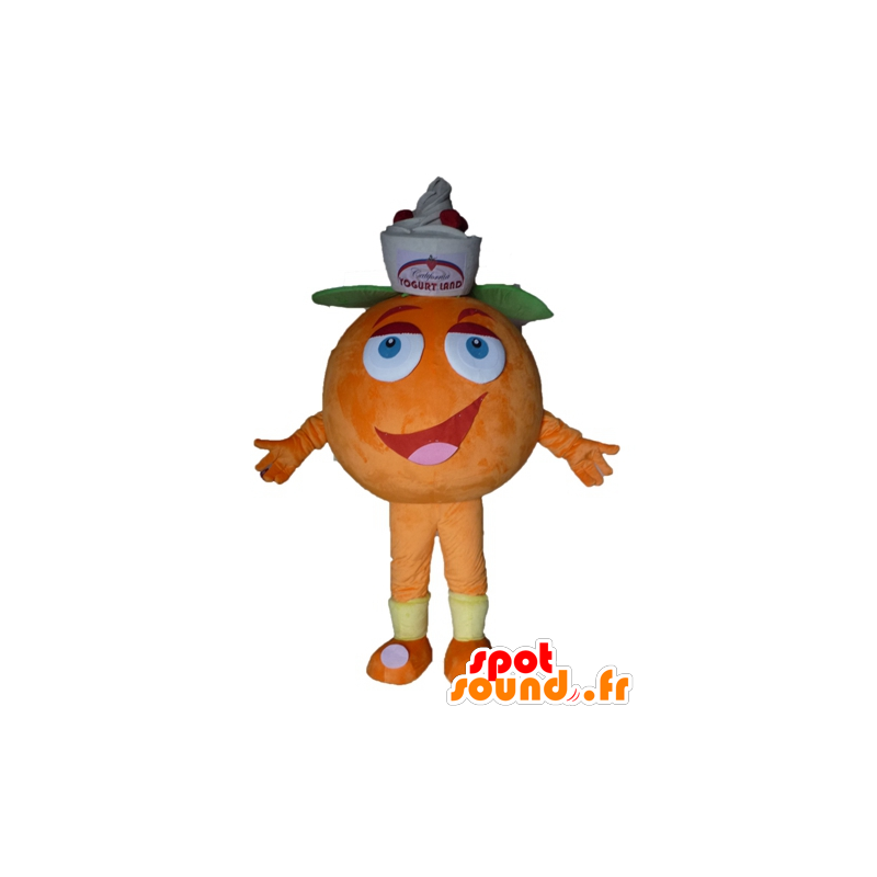 La mascota gigante naranja. Mascota del postre con sabor a fruta - MASFR028563 - Mascota de la fruta