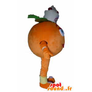 Mascotte d'orange géante. Mascotte de dessert fruité - MASFR028563 - Mascotte de fruits