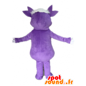 水玉模様の恐竜のマスコット。紫の生き物のマスコット-MASFR028566-恐竜のマスコット