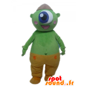Mascotte d'extra-terrestre vert. Mascotte de cyclope vert - MASFR028567 - Mascottes de monstres