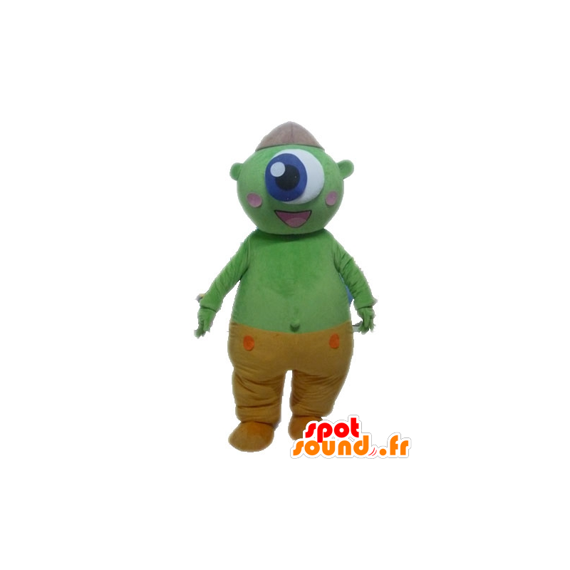 Green alien mascot. Green Cyclops Mascot - MASFR028567 - Monsters mascots