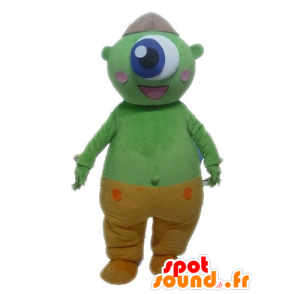 Green ulkomaalainen maskotti. Vihreä Kyklooppi Mascot - MASFR028567 - Mascottes de monstres