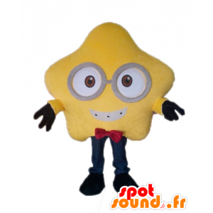 Mascot giant yellow star with glasses - MASFR028568 - Mascots of objects