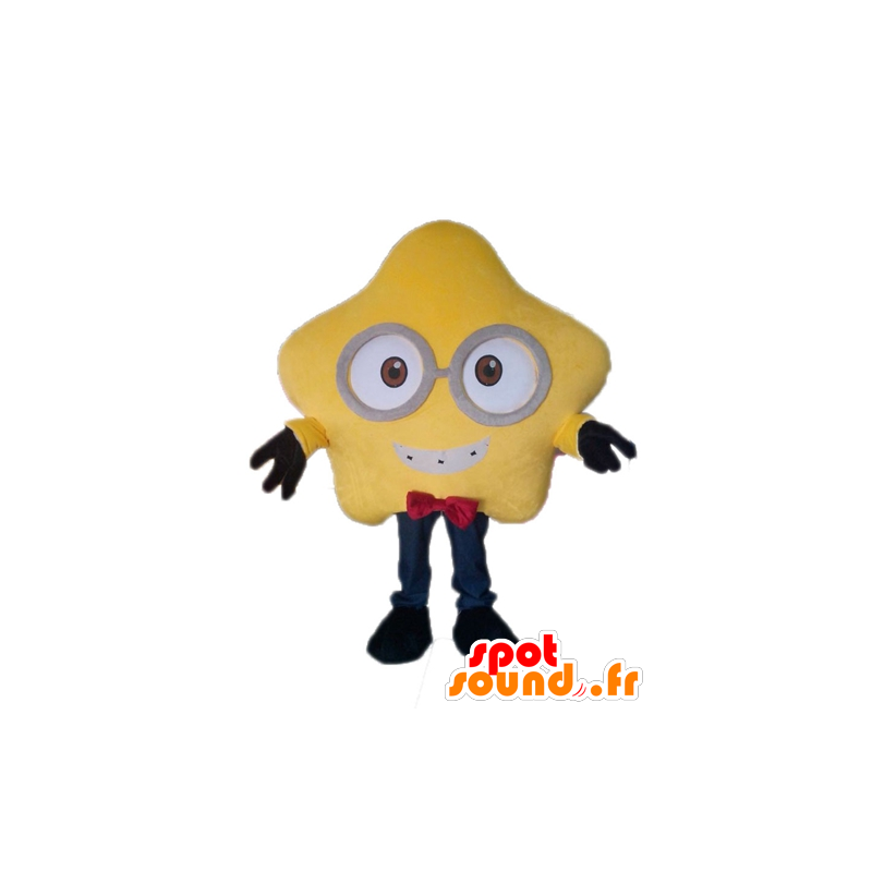 Mascot giant yellow star with glasses - MASFR028568 - Mascots of objects