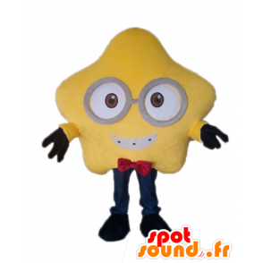 Mascot giant yellow star with glasses - MASFR028568 - Mascots of objects