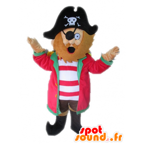 Piratmaskot med hat. Kaptajnens maskot - Spotsound maskot