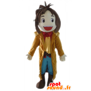 Mascotte de garçon souriant avec un long manteau - MASFR028573 - Mascottes Garçons et Filles