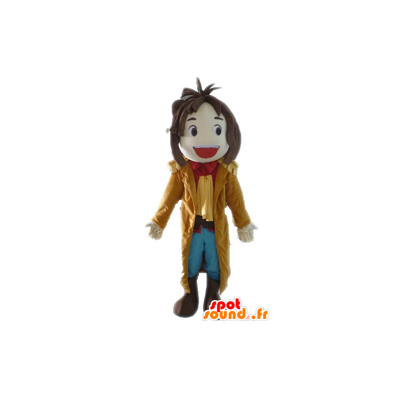 Boy smiling mascot with a long coat - MASFR028573 - Mascots boys and girls