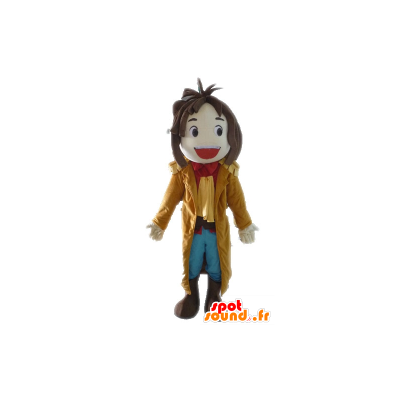 Mascotte de garçon souriant avec un long manteau - MASFR028573 - Mascottes Garçons et Filles