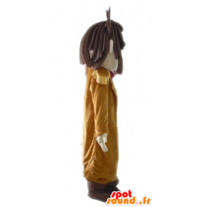 Boy smiling mascot with a long coat - MASFR028573 - Mascots boys and girls