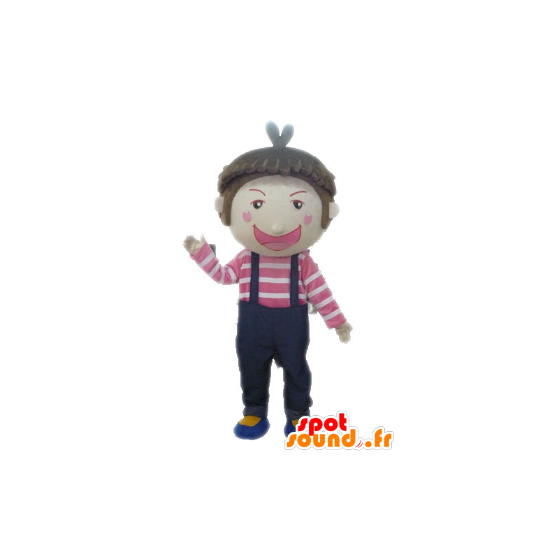 Mascotte de garçon en salopette. Mascotte d'enfant - MASFR028575 - Mascottes Enfant