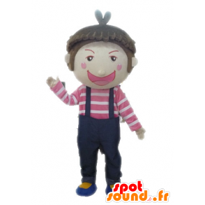 Mascotte de garçon en salopette. Mascotte d'enfant - MASFR028575 - Mascottes Enfant