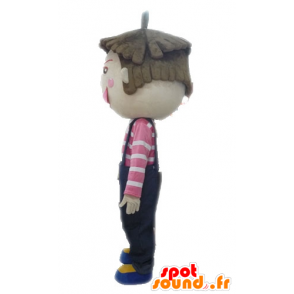 Mascotte de garçon en salopette. Mascotte d'enfant - MASFR028575 - Mascottes Enfant