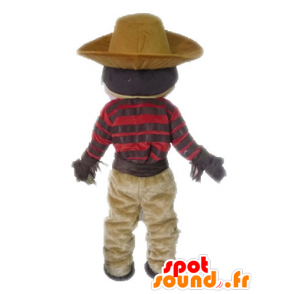 Cowboy maskotti viikset perinteisessä asussa - MASFR028576 - Mascottes Humaines