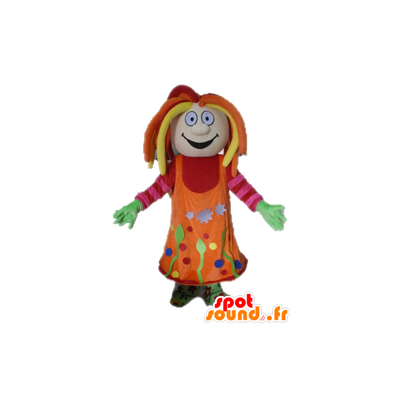 Mascot gekleurd meisje met dreadlocks - MASFR028578 - Mascottes Boys and Girls