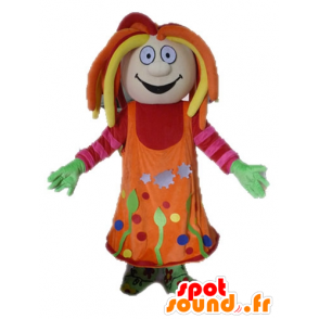 Menina colorida Mascot com dreadlocks - MASFR028578 - Mascotes Boys and Girls