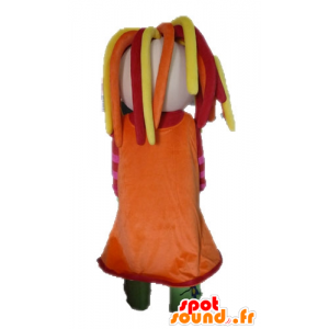 Mascot gekleurd meisje met dreadlocks - MASFR028578 - Mascottes Boys and Girls