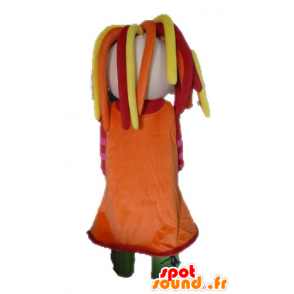 Mascotte de fillette colorée avec des dreadlocks - MASFR028578 - Mascottes Garçons et Filles