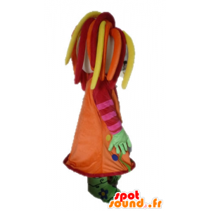 Menina colorida Mascot com dreadlocks - MASFR028578 - Mascotes Boys and Girls