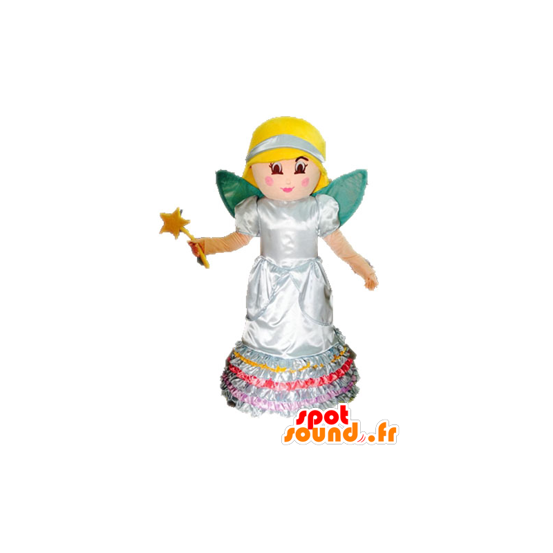 Blond fe maskot. Princess maskot med vingar - Spotsound maskot