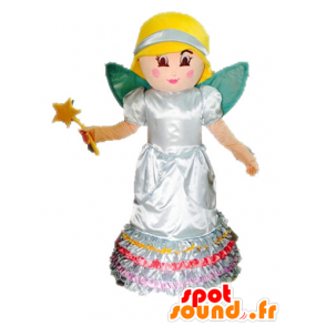 Mascot blonde Fee. Prinzessin Maskottchen mit Flügeln - MASFR028581 - Maskottchen-Fee