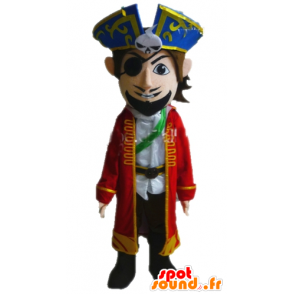 Pirat maskot i kostume. Kaptajnens maskot - Spotsound maskot