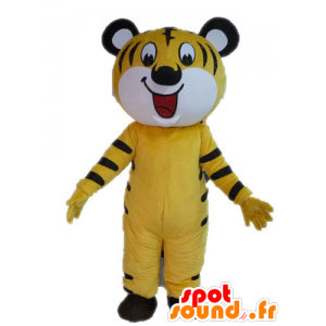 Mascot tigre giallo e nero. mascotte felina - MASFR028587 - Mascotte tigre