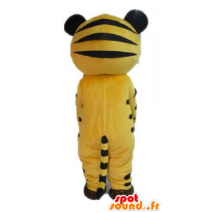 Mascotte de tigre jaune et noir. Mascotte de félin - MASFR028587 - Mascottes Tigre