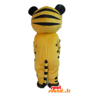 Gul och svart tigermaskot. Kattmaskot - Spotsound maskot