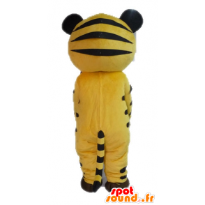 Gul og sort tiger maskot. Feline maskot - Spotsound maskot