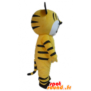 Μασκότ κίτρινο και μαύρο τίγρη. αιλουροειδών μασκότ - MASFR028587 - Tiger Μασκότ