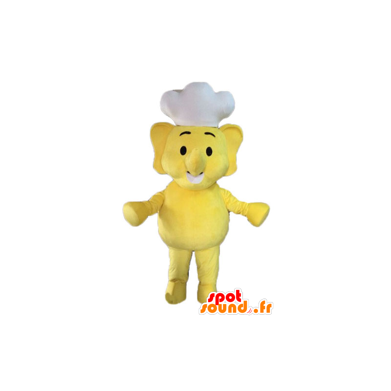 Yellow elephant mascot. Cook Mascot - MASFR028589 - Elephant mascots